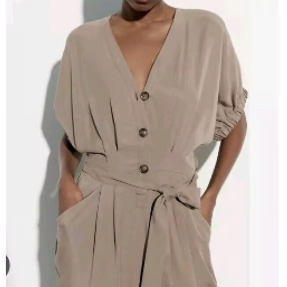 🌸Zara jumpsuit beige - Picture 4 of 5